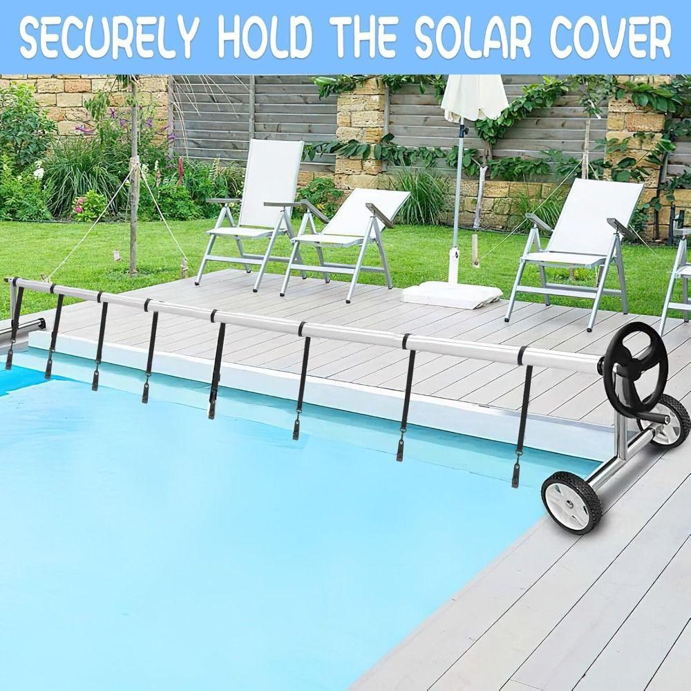18/24Pcs Windproof Solar Cover Attachment Kit Straps for Inground Swimming Pool