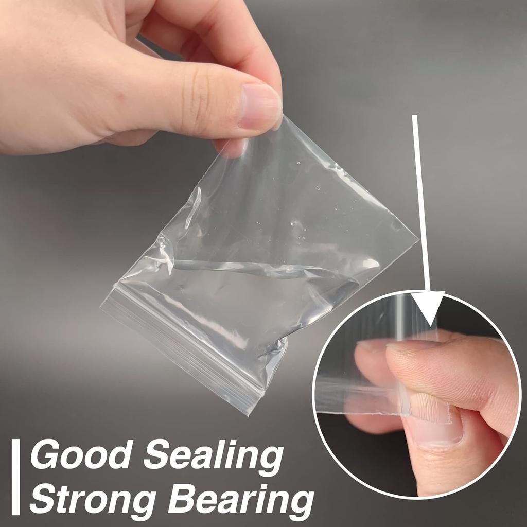 500 Plastic Bags, 6 Mil Jewelry Bags, Clear Small Zipper Bags, Re-sealable, for Small Business, Storage, Candy Bags