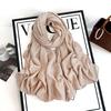 Autumn and Winter New Imitation Cotton and Linen Scarf Women's Solid Color Scarf Retro Khaki Monochrome Long Scarf Decorative Long Shawl