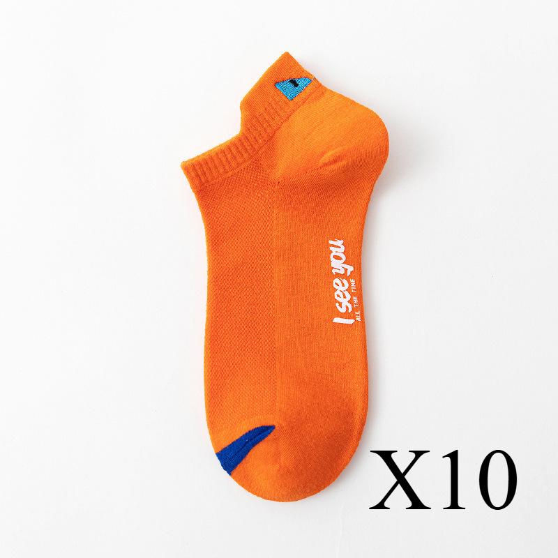 10 пар женских носков со смайликом, качественные дышащие хлопковые носки с низким верхом, повседневные спортивные, износостойкие, нескользящие, для улицы и всего сезона