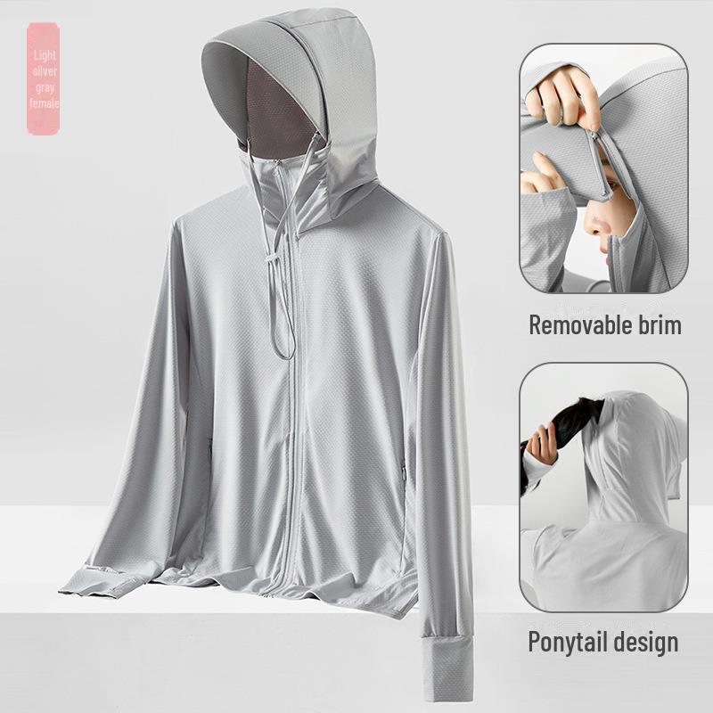 Женская летняя куртка Ice Silk с защитой от солнца, UPF50+, большой козырек, дышащая, защита от УФ-излучения, стиль 2023 г.