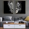 Black and White African Lion Canvas Paintings On the Wall Art Posters and Prints Animals Modular Pictures For Living Room Cuadro