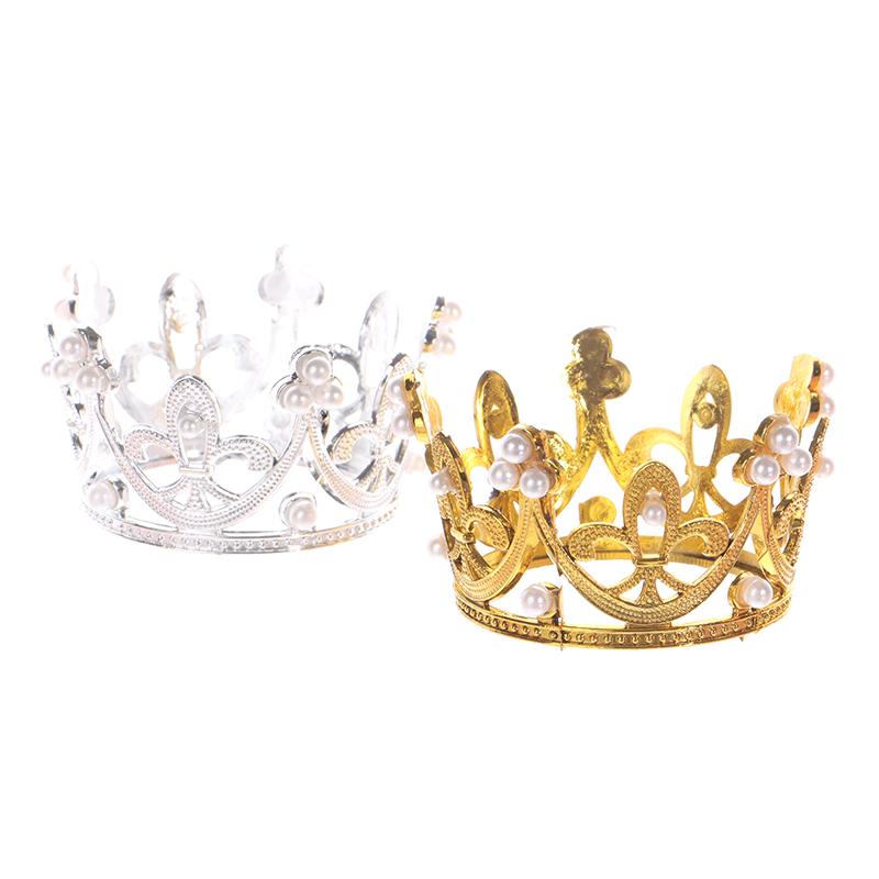 Mini Birthday Crown Cake Decoration Peach Heart Crown Baking Decor