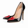 Women Pumps Pointed Toe Elegant Patent Leather Red Heart High Heels Office Lady Party Stiletto Shoes
