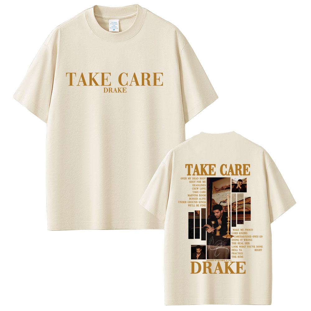 Rapper Drake Take Care Album Graphic Tshirt Unisex Women Hip Hop Fashion Pop Music Tshirt Casual Cotton Vintage T Shirt Streetwear