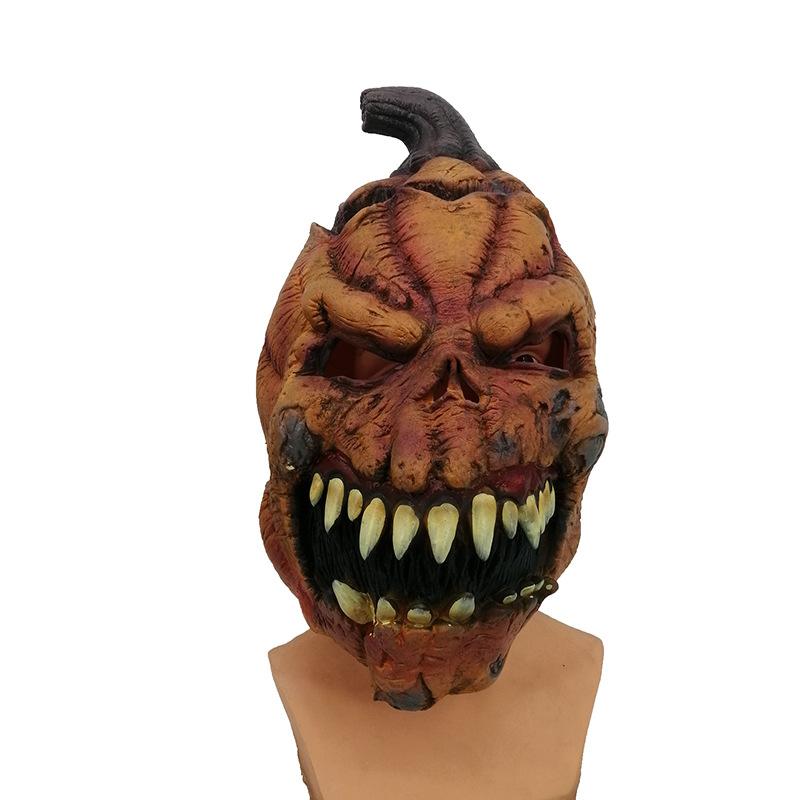 Halloween scary pumpkin mask Haunted house decoration props Pumpkin-themed costume party latex mask