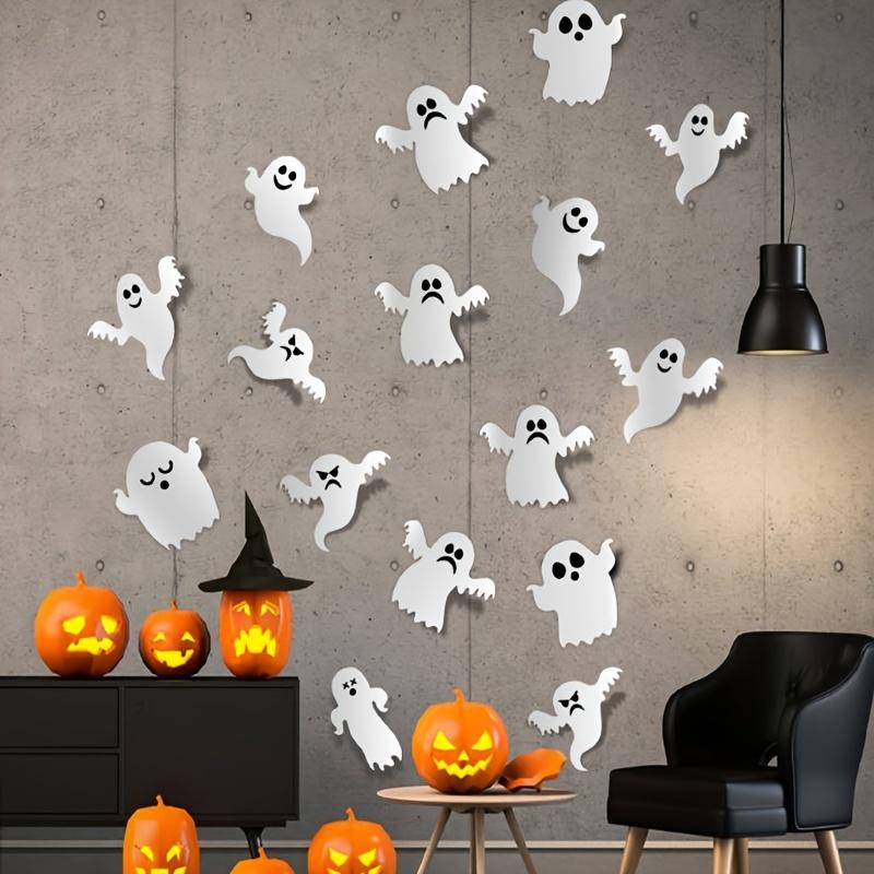 Набор из 21 наклейки на стену на Хэллоуин – самоклеящиеся наклейки на стену с привидениями для ванной комнаты, гостиной, веранды и украшения дома
