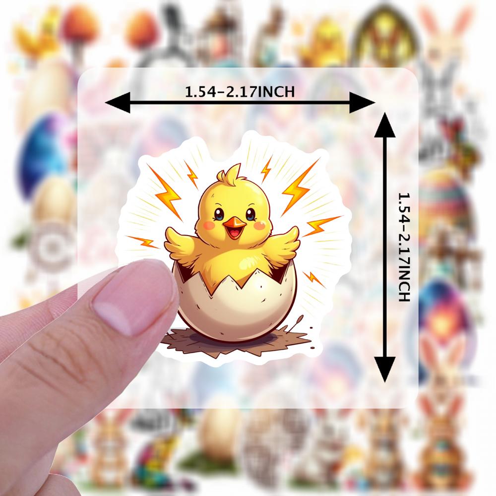 35-70pcs Easter Decorations Stickers Color Eggs Rabbit Graffiti Sticker Pack Gift Diy Skateboard Phone Laptop Diary Book