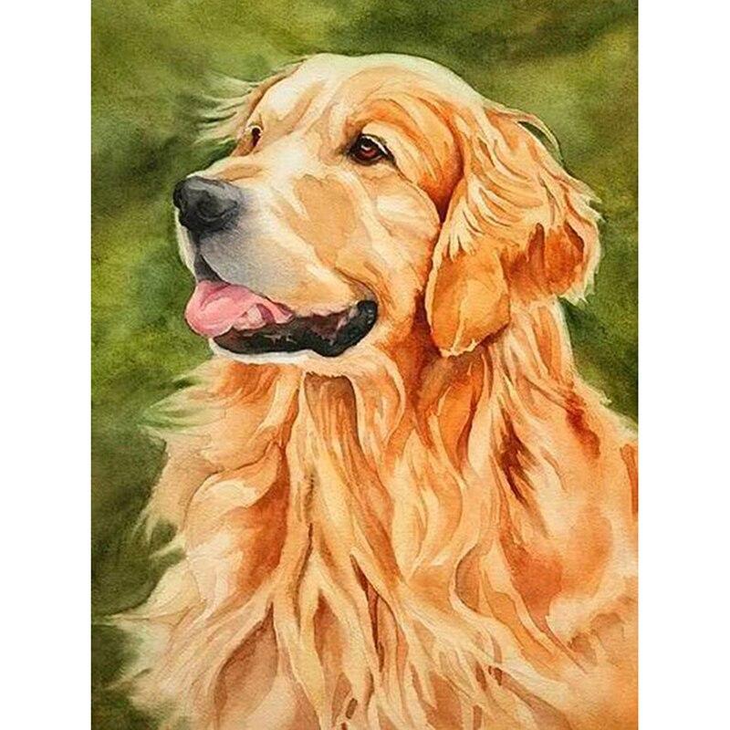 DIY5D Diamond Painting Dog Diamond Embroidery Rhinestone Full Round/Mosaic Animal Cross Stitch Home Decor Manual Art Gift