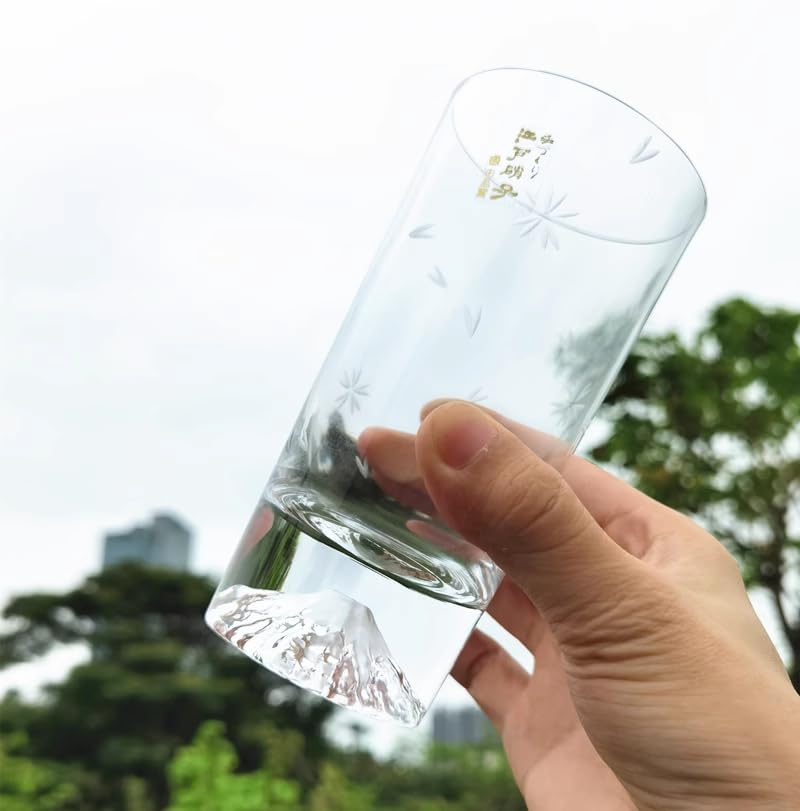 Tajima Glass Japanese Handmade Fuji Tumbler Glass Sakura Kiriko Wrapped In Cherry Blossom Wrapping Tajima Glass Fuji Glass Day Wedding Gift Present