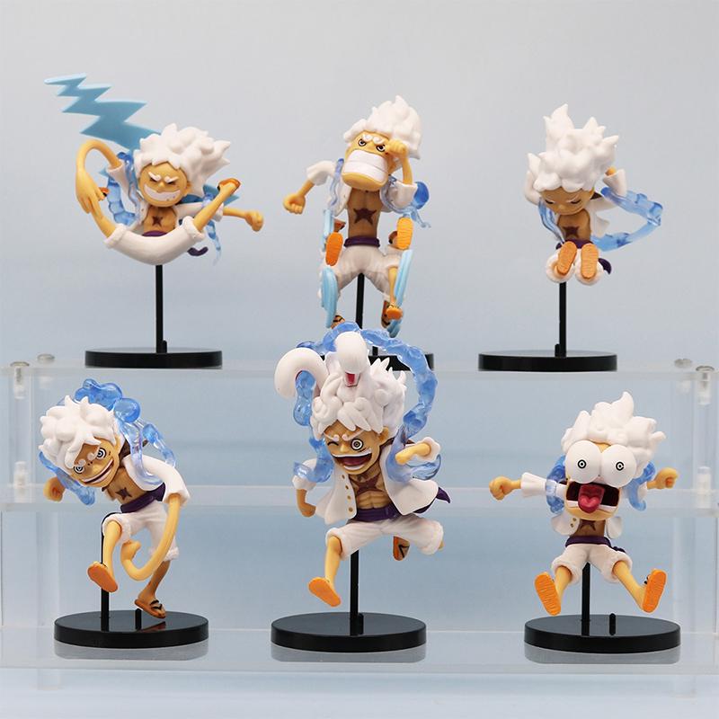 11 см 5 шт./компл. Q-версия Impish Luffy Funny One Piece Gear 4 Luffy аниме-фигурки ПВХ модель игрушки настольное украшение для автомобиля