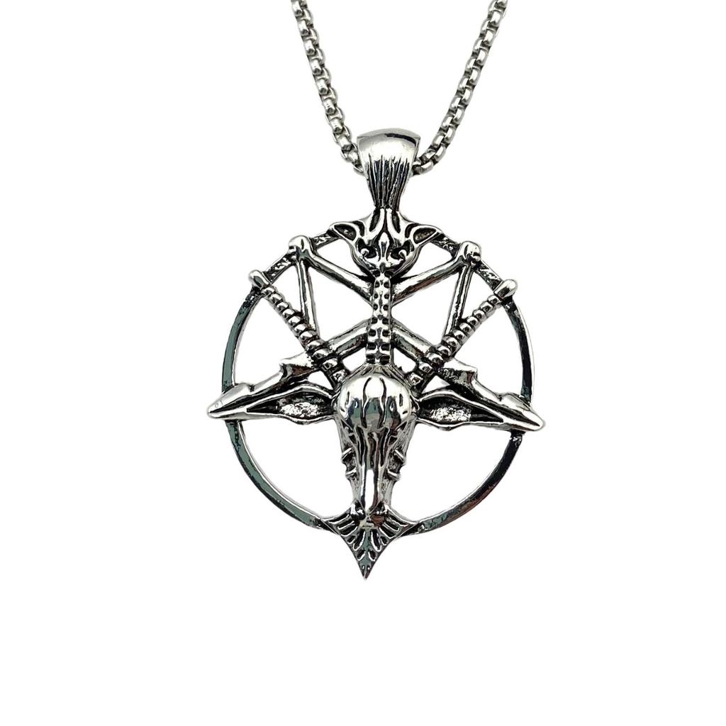 Ретро Литературный и Художественный Череп, Подвеска Голова Овцы, Демон Бог Пан, Круглое Ожерелье, Цепочка для Свитера.