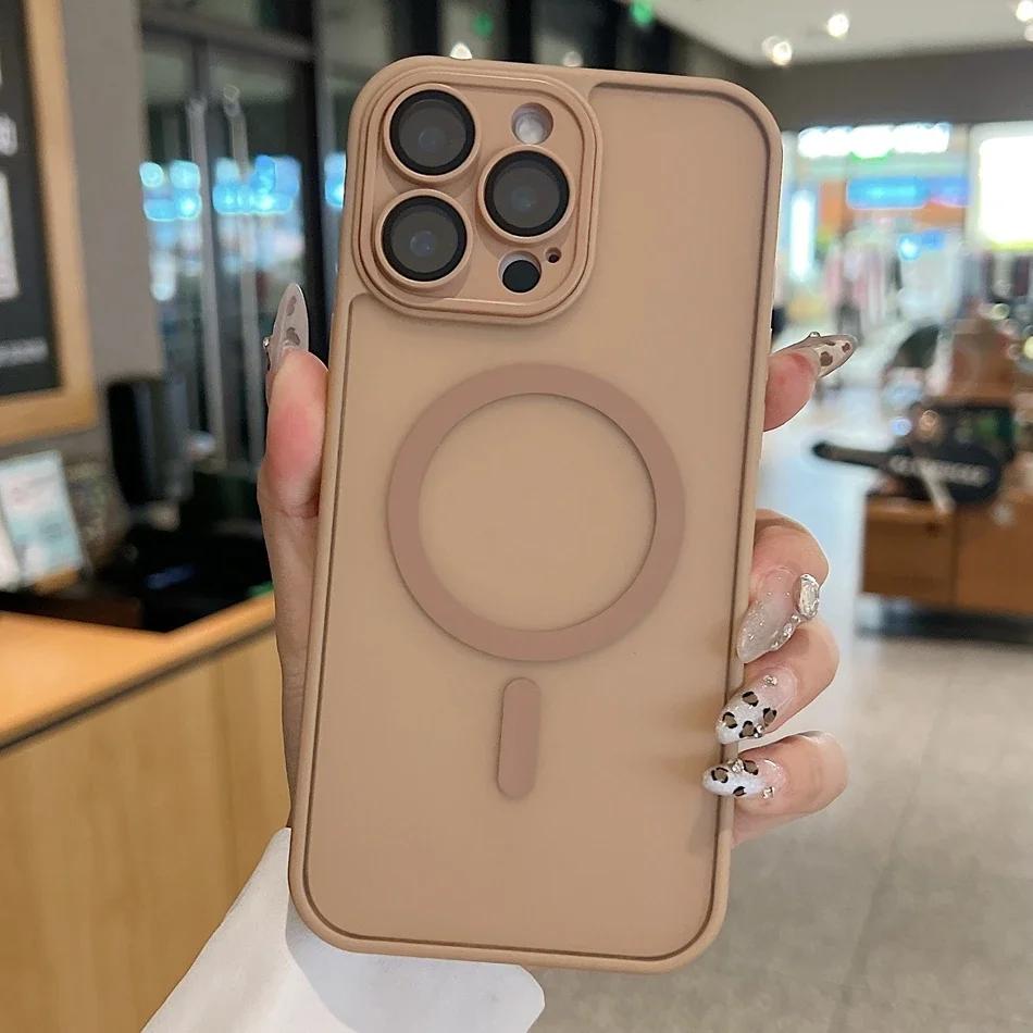 Desert Gold Case for For Iphone 16 13 1 14 11 12 Pro Max Plus Magnetic Camera Protector Wireless Charge Matte Cover