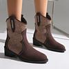Winter Snow Ankle Boots Suede Mid Heels Shoes Designer 2025 Trend Chelsea Chunky Casual Fashion Walking Cozy Pumps Botas Mujer