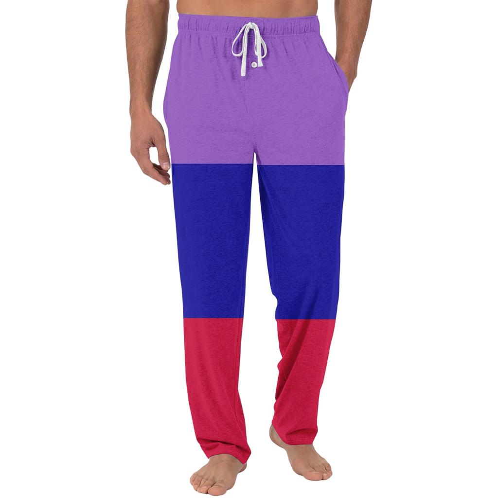 Мужские повседневные пижамные штаны с карманами | На завязках, с градиентным принтом, plain weave, свободный крой, на эластичной талии, для домашней одежды