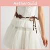 Beads Flower Shape Faux Leather Waist Belt For Dress Accessories Gift Fashion