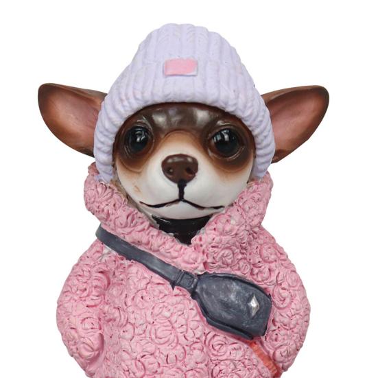 Yousheng 1/4Pcs Dog Figurines Doll Halloween Resin Ornament Standing Puppy Toy Outdoor Decor Fairy Garden Accessories