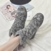 Knitted Woolen Snow Boots Women  Winter Creative Korean Plush Fashion Cotton Shoes Trend Anti Slip Warm Flat Casual Shoes