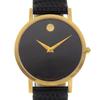 Museum Watches 87.45.882 blackDial Plated Gold/Embossed Leather Quartz Analog Display Mens Used