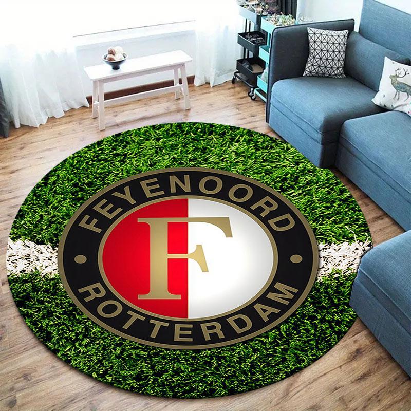 Feyenoord Round Area Rug,Carpet Rug for Living Room Bedroom Sofa Playroom Decor,Non-slip Floor Mat