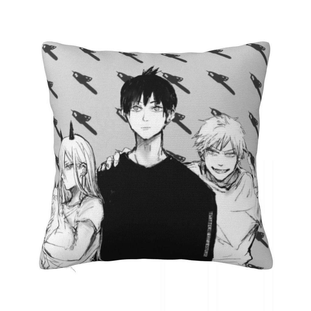 Anime Chainsaw Man Square Pillow Cases Cushion Cover Awesome Zippered Decor Throw Pillow Case Cover for Car