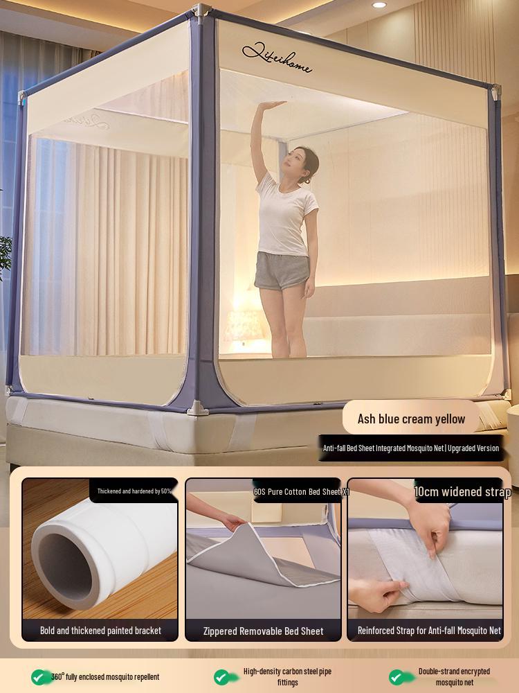 Free Shipping 2026 Anti-Fall Mosquito Net: Full-Cover Bed Rail Tent for Babies and Children