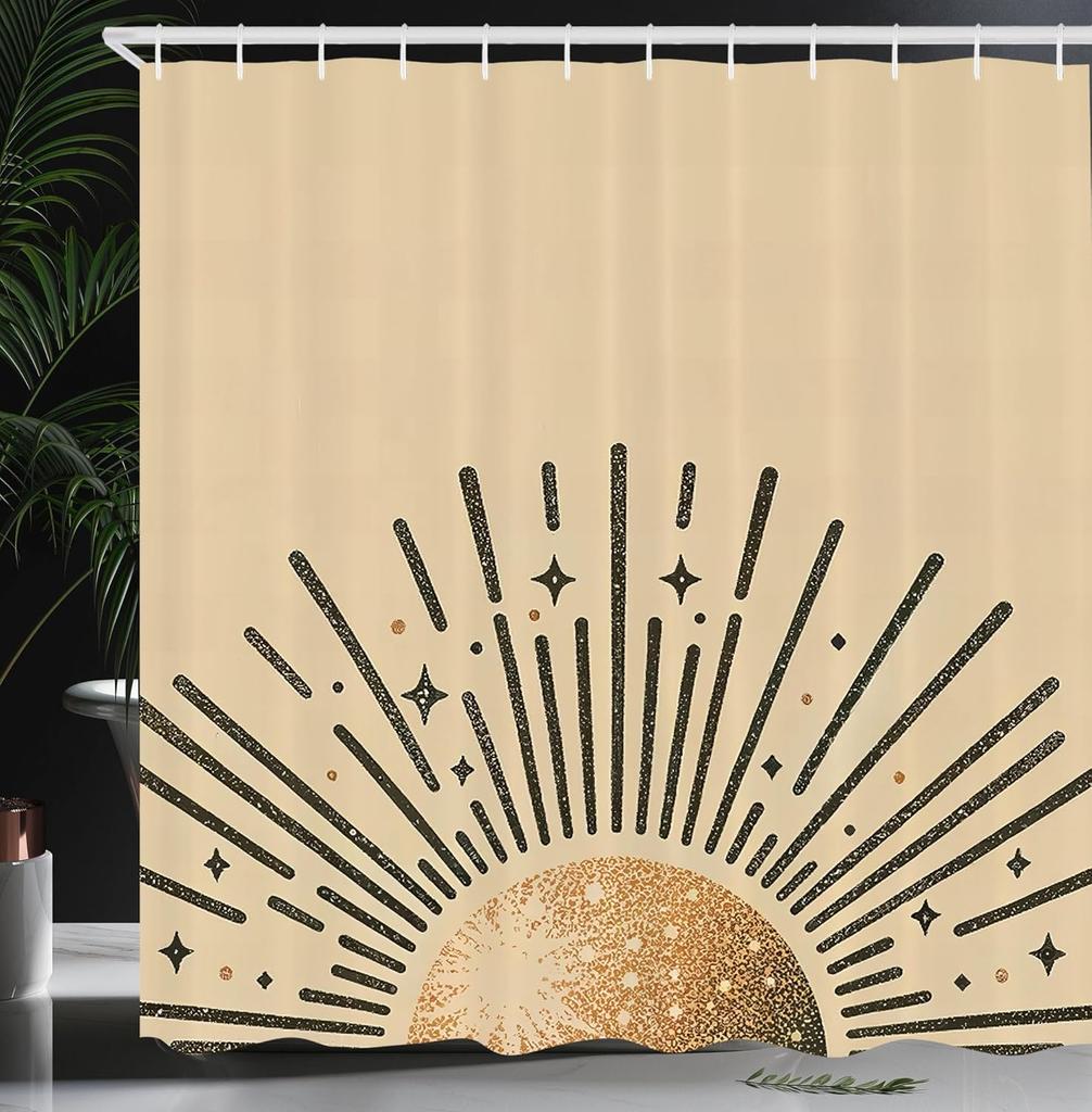 Oriental Atmosphere Warm Tone Mandala Gorgeous Life Tree Shower Curtain, Fabric Bathroom Decorative Shower Curtain With Hook