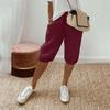 Womens Linen Shorts High Waisted Casual Shorts Drawstring Shorts With Pockets