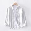 Карманы Уличные Повседневные Рубашки Мода Простота Красивый Полосатый Свободный Мужская Одежда Пуговица Весна Лето Свен Тонкий