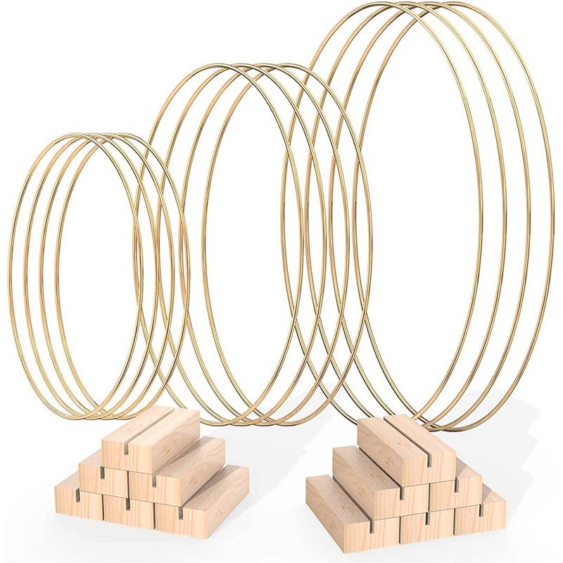 Dream Catcher Garland Round Rings Metal Flowers Hoop Gold Centerpiece Decoration DIY Christmas