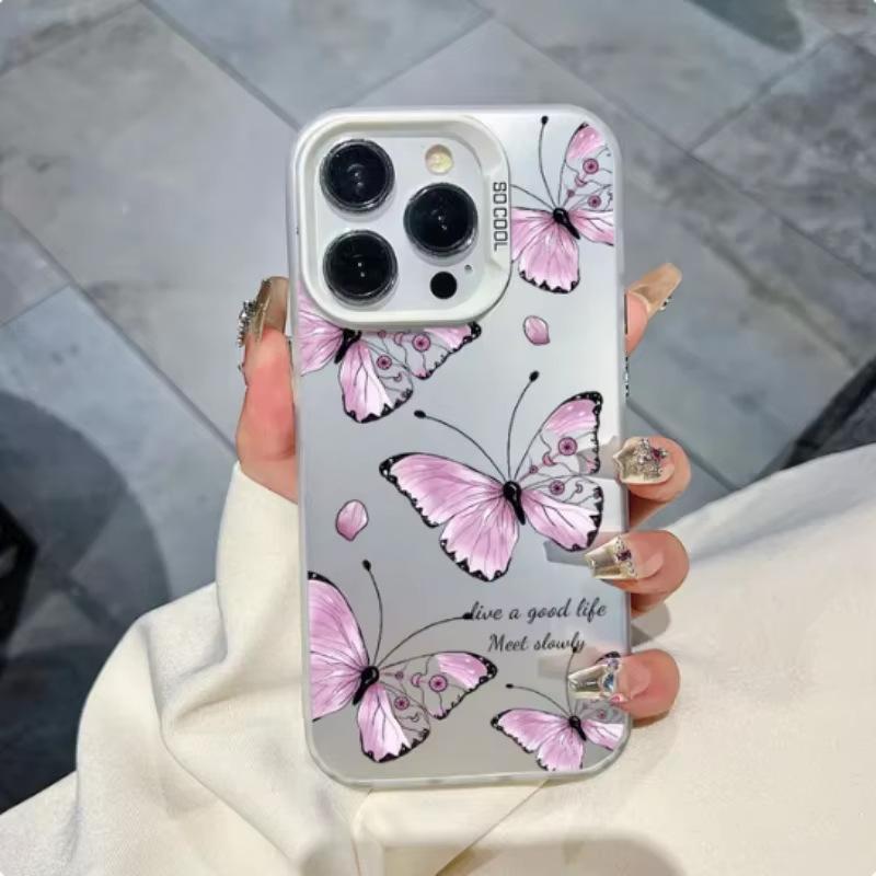 Фиолетовая Бабочка Чехол для Телефона iPhone 17 Pro, 16/15/14/13 Дюймов, Лазерная Вырезка, Apple 11Xs Max/plus