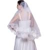 Wedding Accessories Short Wedding Veil White Ivory One Layer Bridal Veil Appliques Lace Edge