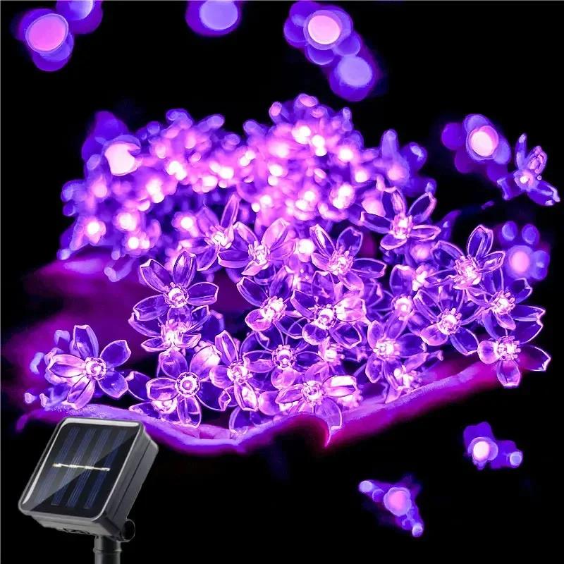 LED Festoon Cherry Blossom Garden Tree Solar Garland Wedding Party Balcony Decoration Holiday Outdoor Solar Light String