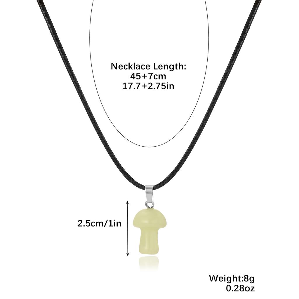 Ожерелье для женщин Ювелирные изделия в виде гриба Ожерелье с подвеской из светящегося камня Подвеска в виде шестиугольного столба Луны Простое светящееся ожерелье Элегантное ожерелье