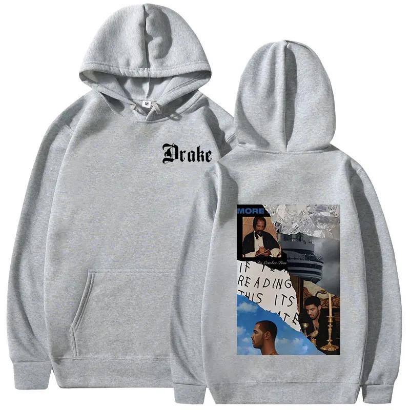 Rapper Drake Music Album Cover Graphic Hoodies Men's Fashion Hip Hop Vintage Sweatshirts Autumn/Winter Fleece Warm Pullovers Y2k