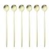 6Pcs/Set Black Long Handle Cutlery Matte Stainless Steel Spoons Polished Stirring Drink Ice Cream Dessert Tea Spoons Dinnerware
