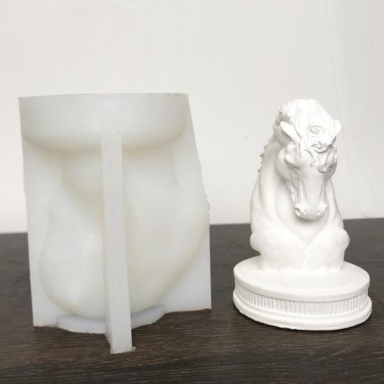 Скульптура головы лошади, силиконовая форма, Нелипкая многоразовая 3D голова лошади, свеча, пластырь, художественное изготовление смолы, сделай сам, форма для мыла, ароматических свечей, принадлежности для рукоделия