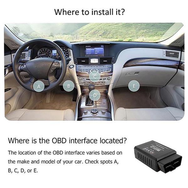 Диагностический сканер Авто Неисправность автомобиля OBDII Диагностический инструмент Scan Tool Универсальная поддержка Ios Android Windows Диагностический инструмент Обнаружение проблем в автомобиле