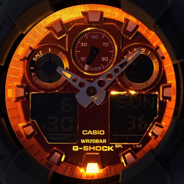 Casio Мужские часы G-SHOCK GA-100FL-8AJF [G-SHOCK Flame inside Series] Круглые часы Серая смола