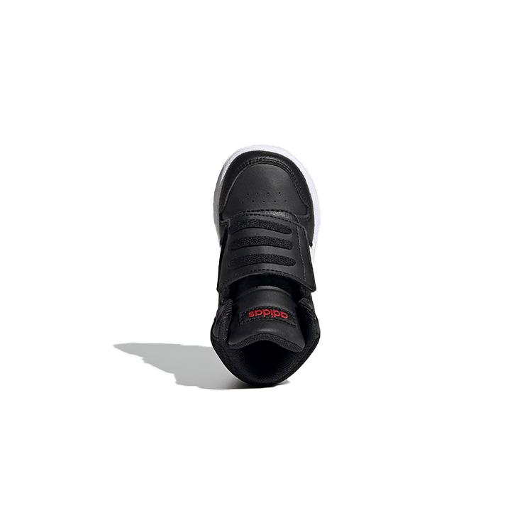 adidas Neo Hoops 2.0 Mid Кожаные Дышащие Средние Винтажные Баскетбольные Кроссовки Черно-Бело-Красные Для Малышей и Малышей FY9291
