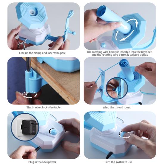 Электрическая мотальная машина для пряжи с регулируемой скоростью, мотальная машина для пряжи с низким уровнем шума, большой вместимостью, настольный дозатор пряжи для вязальщиц