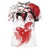 Fashion Japanese Geisha Graphic T Shirts For Unisex Summer Trend Casual Fun Street Style Printed Round Neck Short Sleeve Tee Top