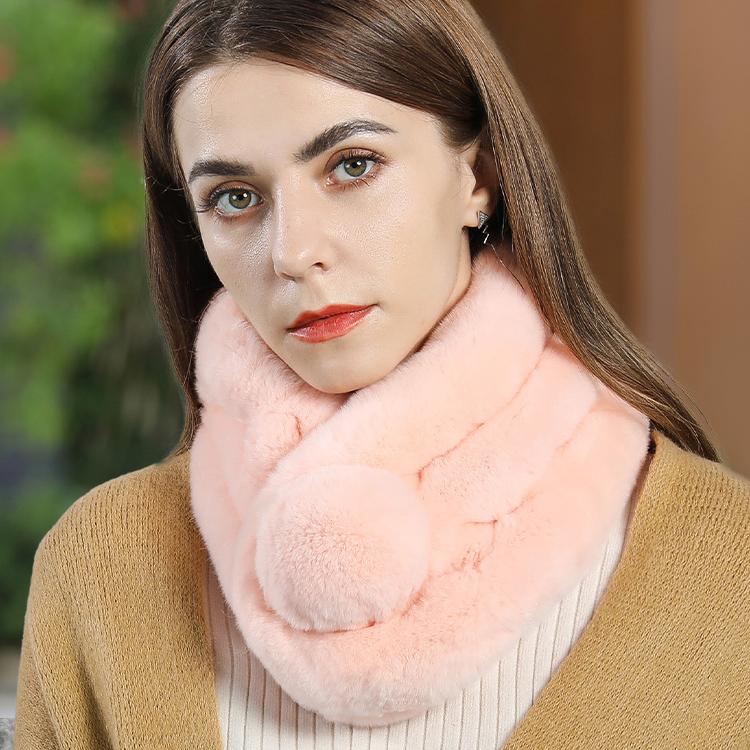 Rabbit Fur Scarf Neck Women's Winter Korean Version Thickened Versatile Winter Double Sided Rex Rabbit Fur Fur Scarf Neck