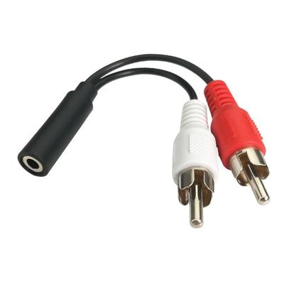 Аудиокабель 3,5 мм на 2RCA Адаптер-Y-разветвитель 3,5 мм (мама) на 2RCA (папа) Стереокабель для телефона, планшета, домашних кинотеатров