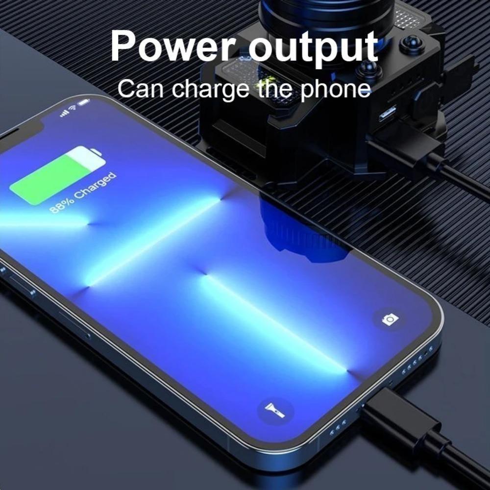 Induction LED Headlamp 5 Lighting Modes USB Rechargeable Head Torch Outdoor Camping Fishing Waterproof Headlight Power Bank