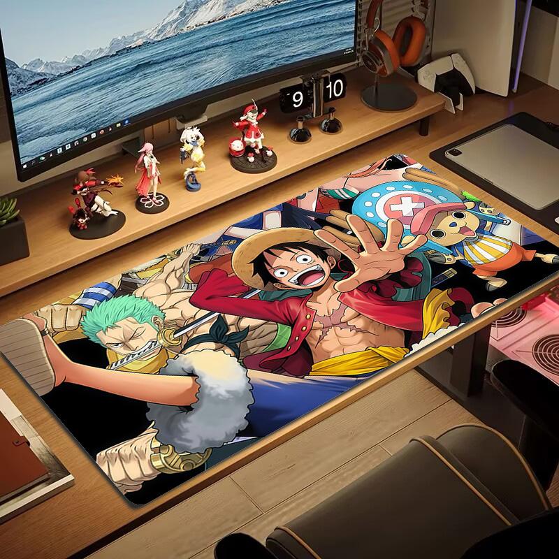 Straw Hat Crew Print Cushion Non-slip Laptop Tablet Big Mousepad XXL Mat Mini PC Playmat With Lock edge