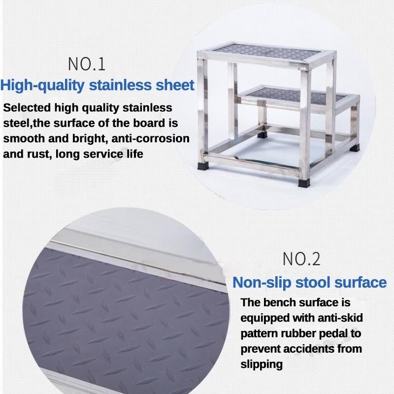 Нержавеющая сталь одинарная двухслойная подставка для ног лестница бытовая внутренняя двухступенчатая лестница больничная маленькая лестница стремянка табурет