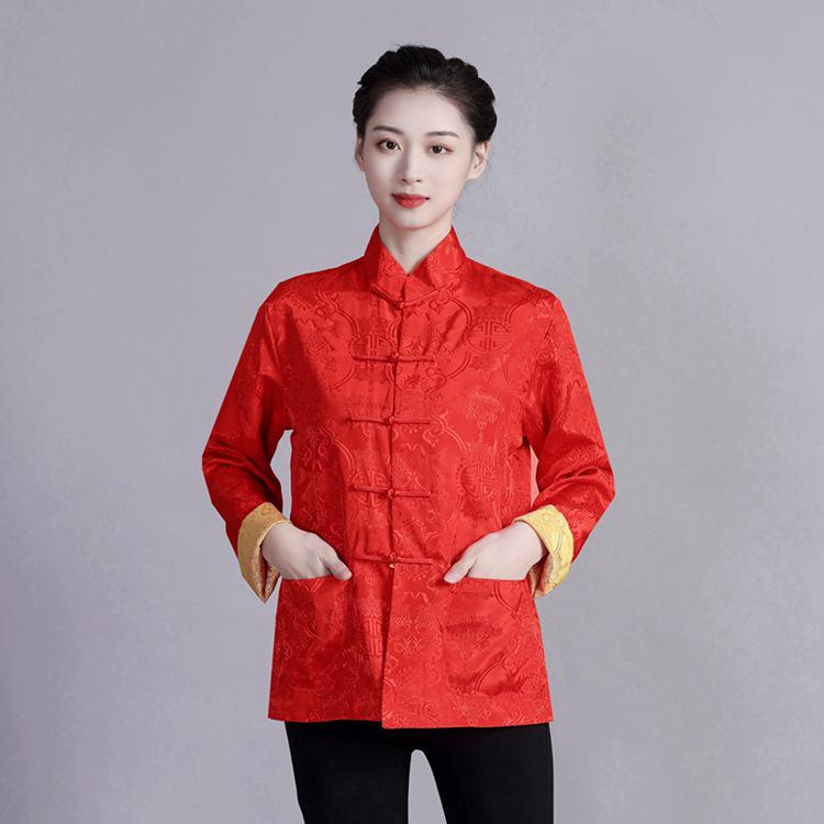 Мужской двусторонний пиджак тан - Ханфу с длинным рукавом для весны и осени