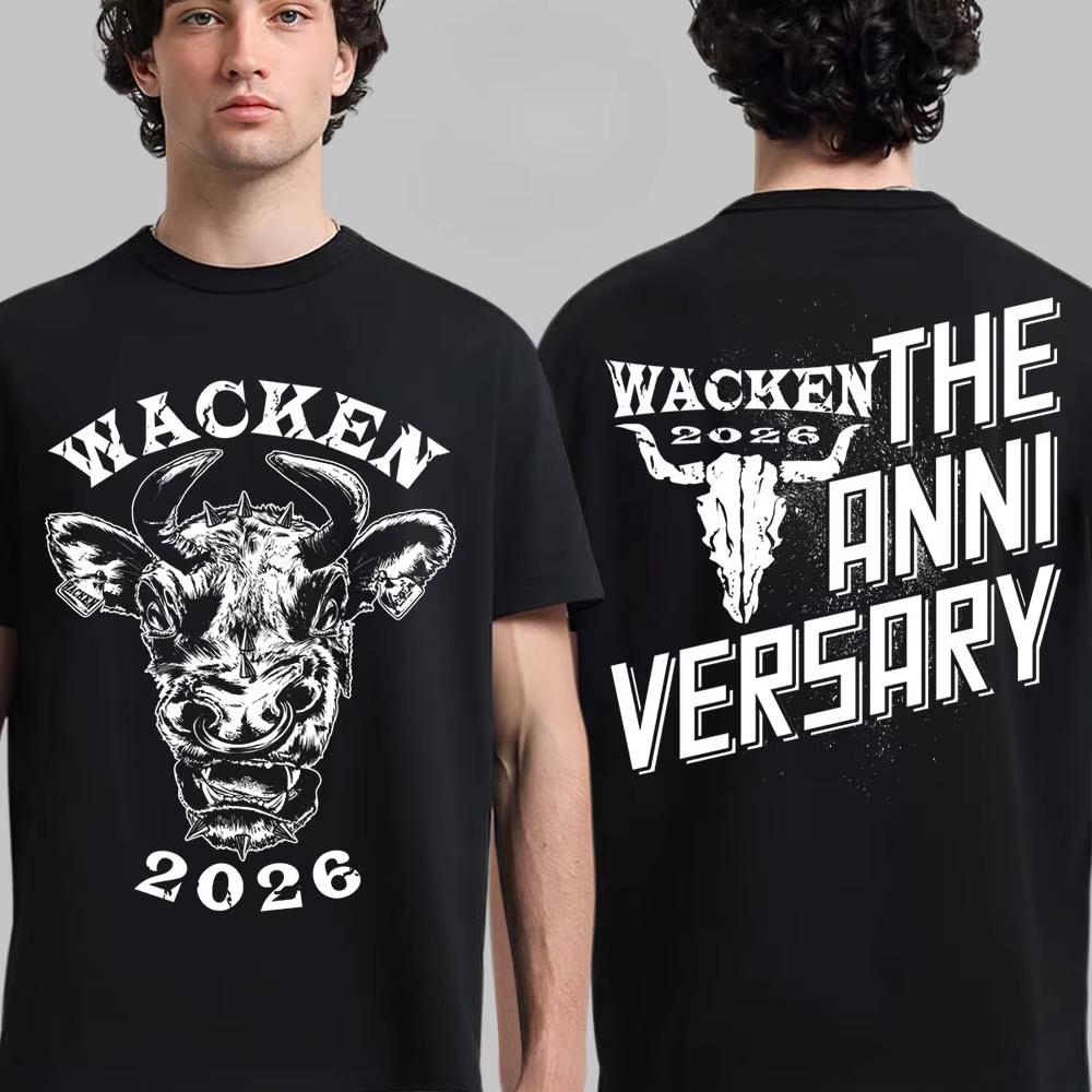 Wacken Open Air 2026 Металлический Паспорт Графическая Футболка Хэви-метал Уличная Одежда Повседневный Унисекс Топ