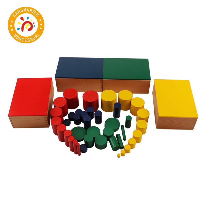 Монтессори Материалы Красочная Игрушка Непоседливые Малыши Обучение Обучение Цилиндры без ручек Бук Образовательные Игрушки для Детей